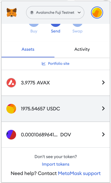 Metamask Import Token option Metamask Import Token option
